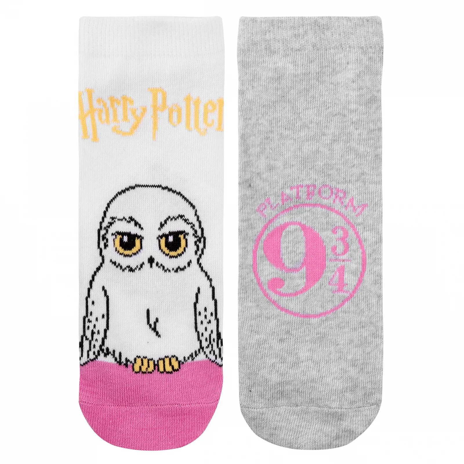 Носки Harry Potter для женщин Hedwig Gleis 9 3/4 Женские носки-следки Серый/Розовый (4 пары в упаковке), фото №2