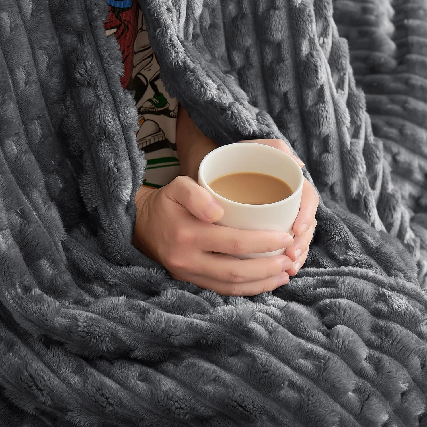 Покривало MIULEE Плюшева Флісова Тепла М'яка 150 x 200 см Темно-сіра, фото №5