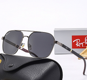 Мужские очки от солнца с поляризацией Ray Ban Черные - Фото 1