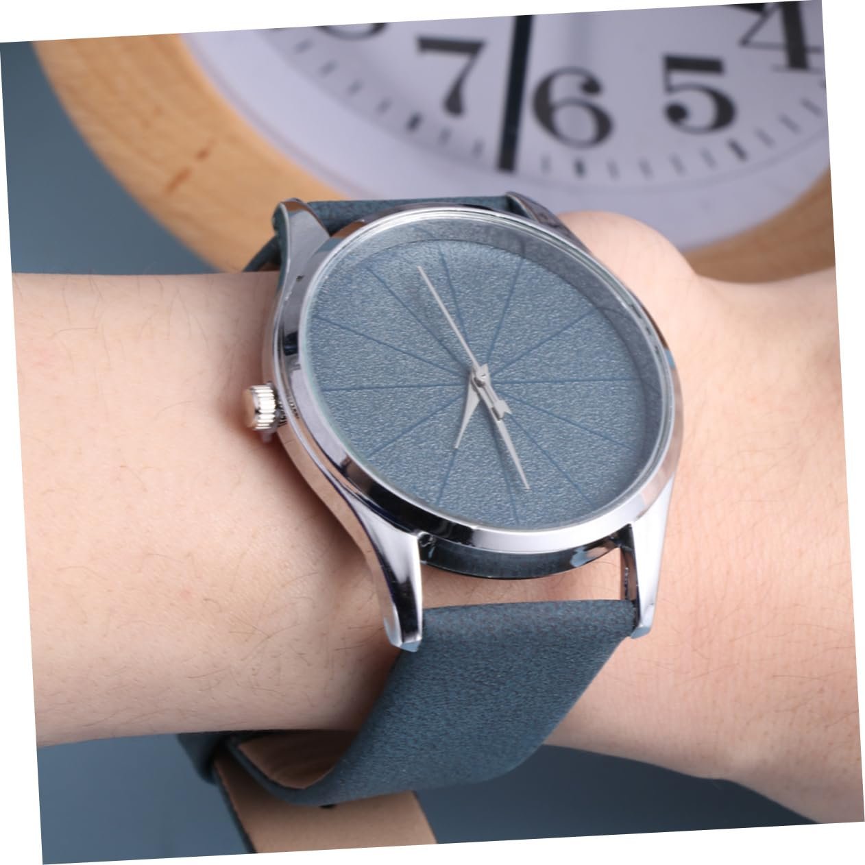 Кварцовий Годинник Beaupretty Жіночий Тонкий Шкіряний Ремінець Мінімалістичний Дизайн Синій, фото №4