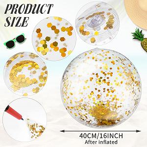 Надувний м'яч 2 шт Glitter Водяний м'яч 40 см Золотий + Синій synthetic.ua - Фото 1