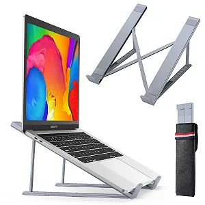 Подставка для ноутбука BHHB, 6 уровней, регулируемая высота, складная вентилируемая алюминиевая подставка, совместимая с MacBook, iPad и другими ноутбуками 9 ~ 17 дюймов - Фото 1