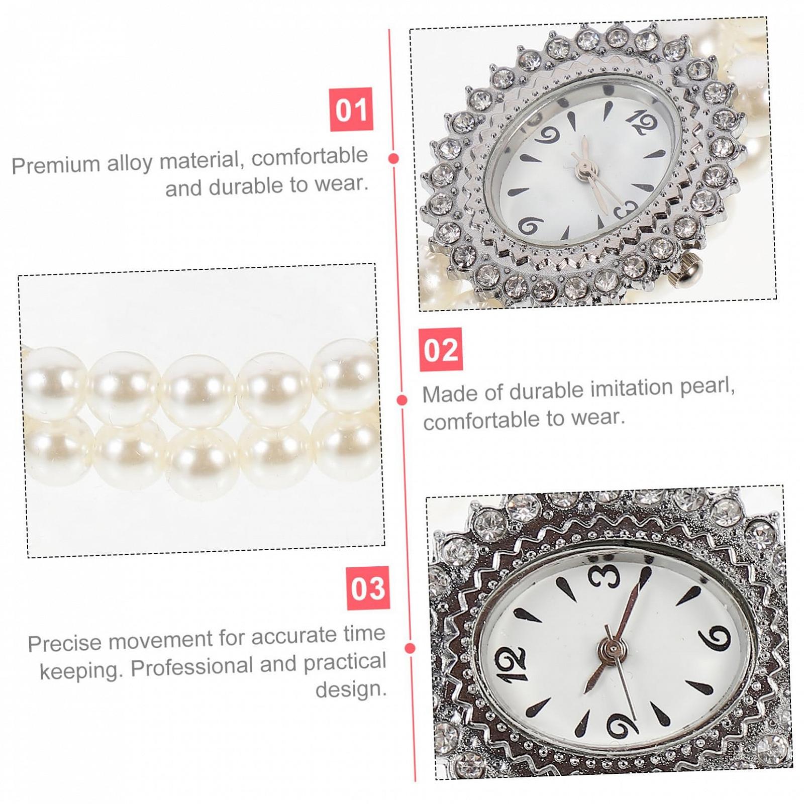 Жіночий годинник Healvian з перлинним ремінцем, еластичний, фото №4