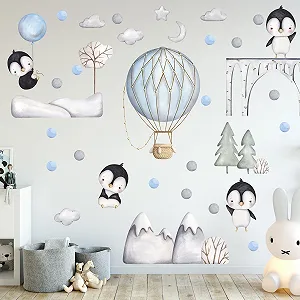 Купити Набір наклейок на стіну GRAZDesign Пінгвіни та повітряна куля 100 x 57 см - Фото 1 Набір наклейок на стіну GRAZDesign Пінгвіни та повітряна куля 100 x 57 см - Фото 1
