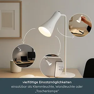 Настільна лампа MeLiTec MeLiMag USB із затискачем димована Біла synthetic.ua - Фото 1