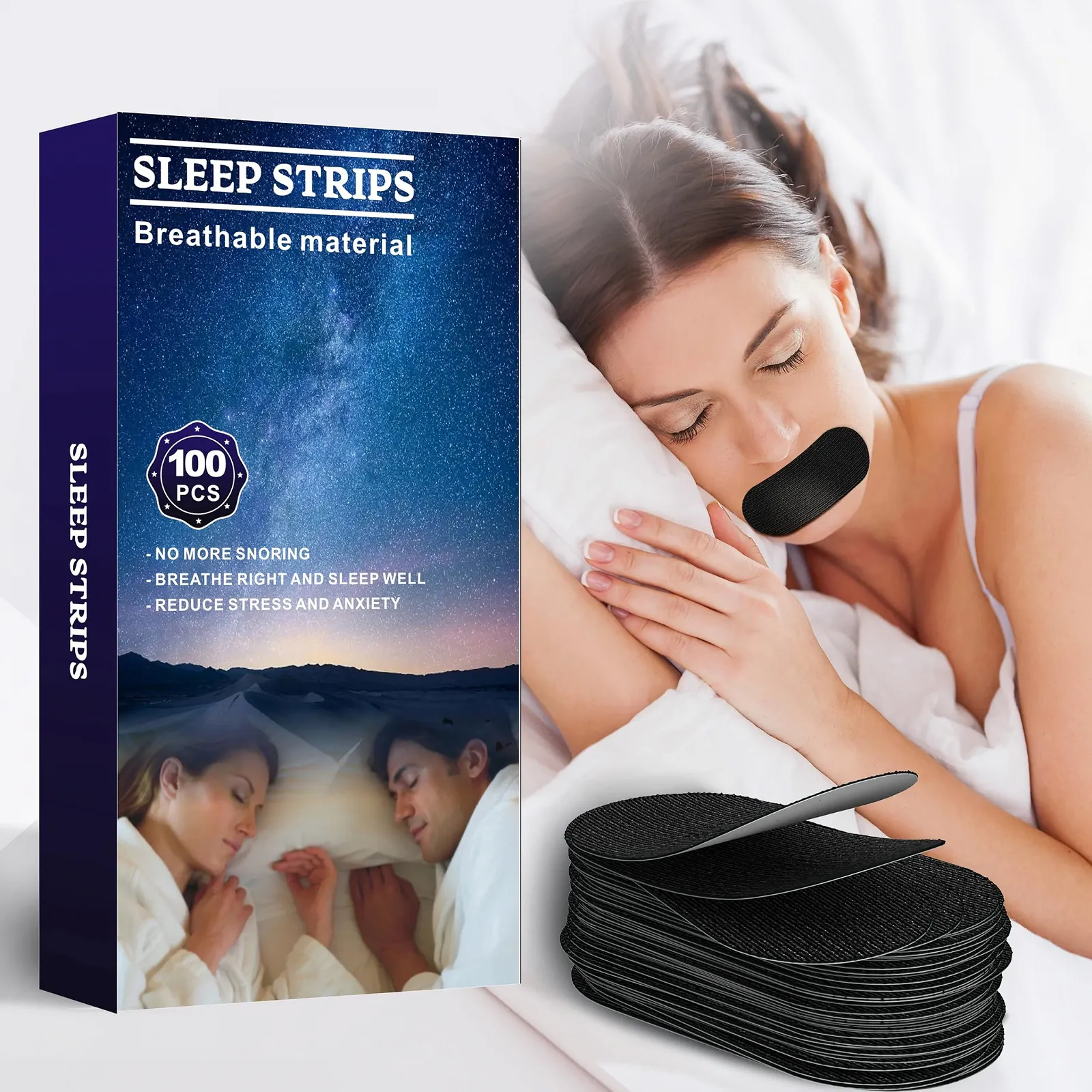 Полоски для рта для сна (100 штук), фото №1