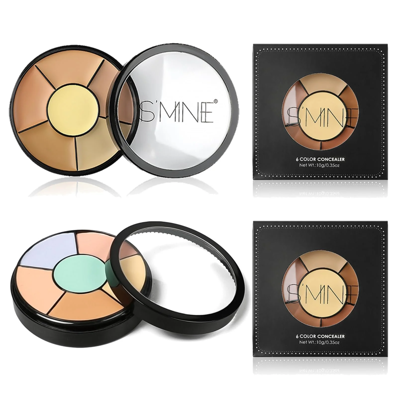 Палетка консилеров Holzsammlung 6 Colours для контурирования, водостойкая, с полным покрытием для индивидуального смешивания и коррекции, скрывает темные круги и недостатки кожи, 2 x 10 г, фото №1 Палетка консилеров Holzsammlung 6 Colours для контурирования, водостойкая, с полным покрытием для индивидуального смешивания и коррекции, скрывает темные круги и недостатки кожи, 2 x 10 г, фото №1