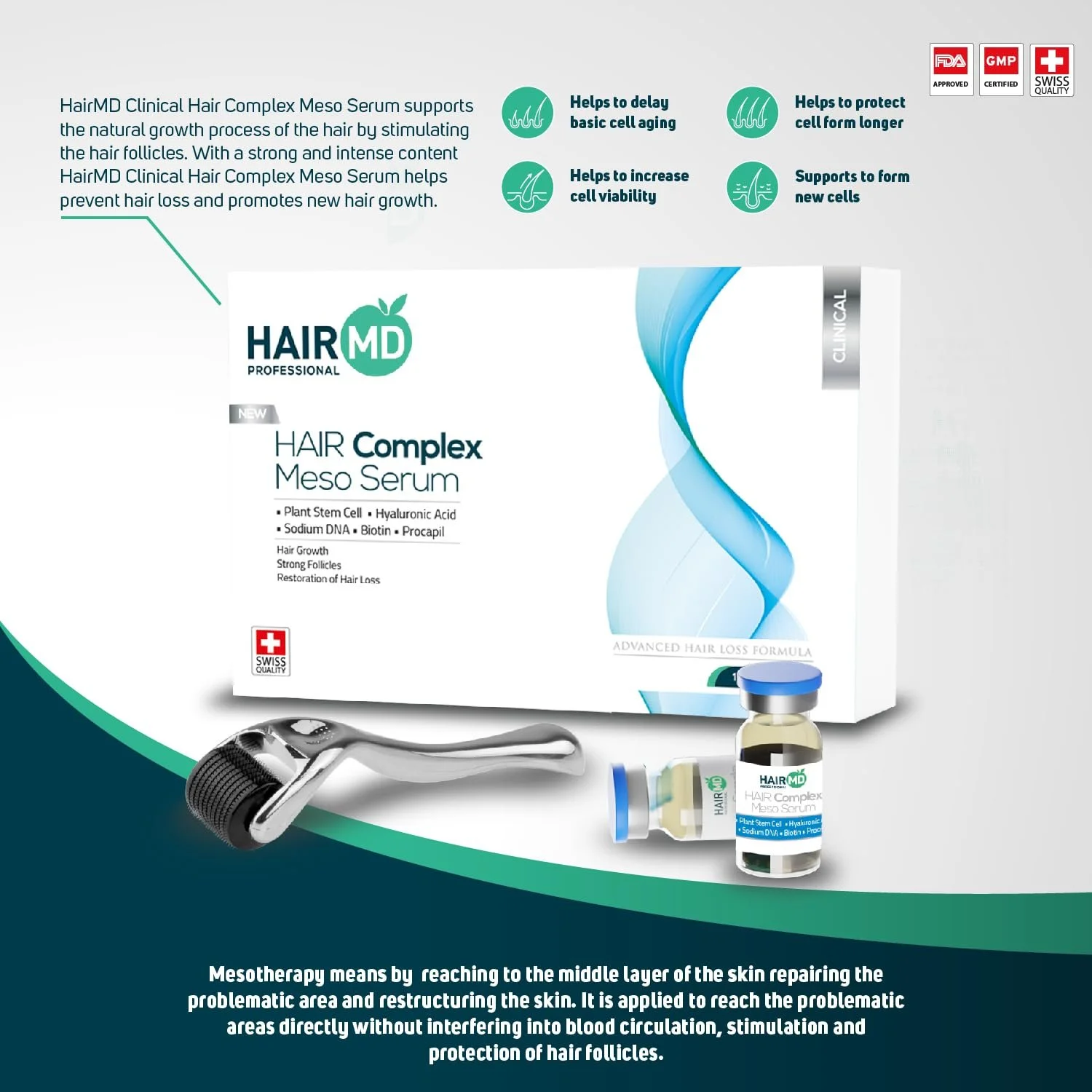 Сироватка HairMD Clinical Hair Complex + Набір ролерів для догляду за шкірою, фото №2 Сироватка HairMD Clinical Hair Complex + Набір ролерів для догляду за шкірою, фото №2