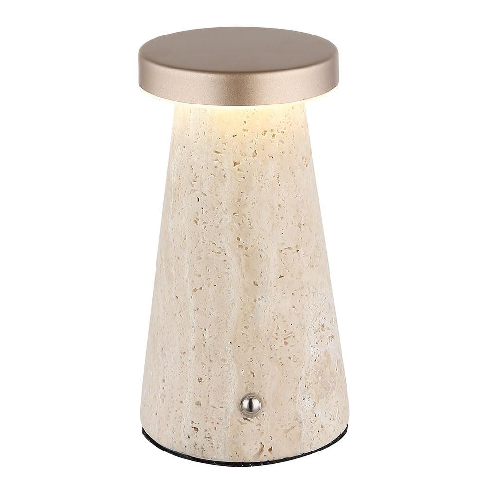 Настольная лампа GLOBO LED Аккумуляторная Сенсорная Камень Травертин CCT 1.2 Вт 138 лм 9x16 см Капучино, фото №8