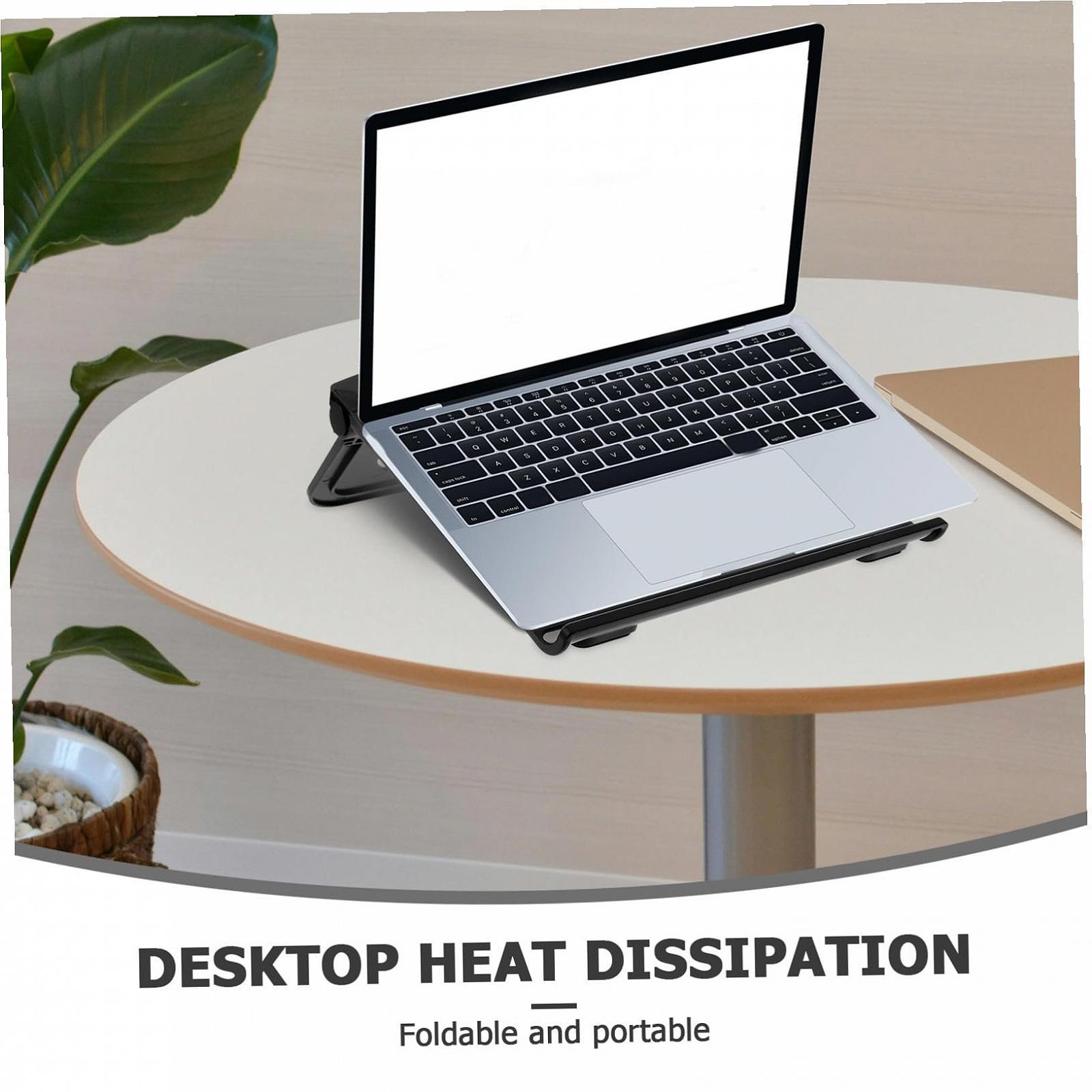Подставка для ноутбука VANZACK ABS и силикон, складной вентилируемый настольный держатель для ноутбука, планшета и книг, портативный для офиса и дома, эргономичная высота для улучшенного комфорта, фото №3