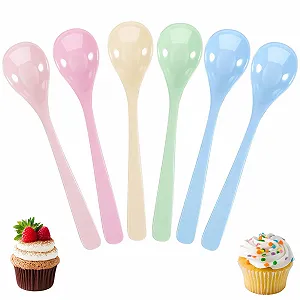 Ложки Пластикові, Набір 6 шт, для Яєць, Кольорові, Довгі (16 см) - Фото 1