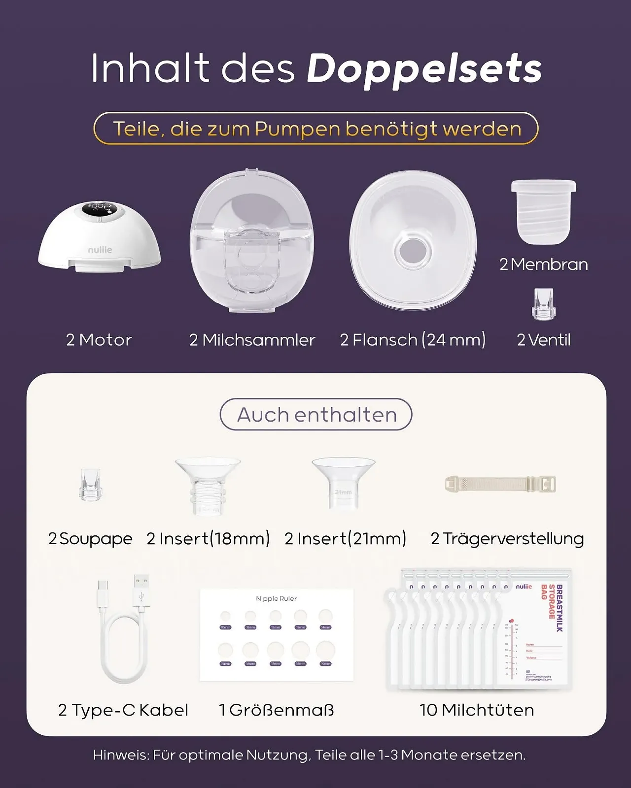 Молоковідсмоктувач Nuliie Електричний Портативний S32 Білий (2 шт), фото №6 Молоковідсмоктувач Nuliie Електричний Портативний S32 Білий (2 шт), фото №6