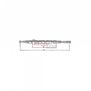 Трос стоянкового гальма METZGER 10.746 для VW задній лівий, задній правий - Фото 1