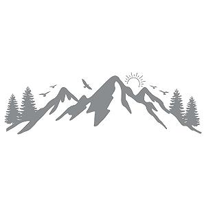 Наклейка на стіну GRAZDesign Гори з заходом сонця Кемпінг Подорож 128 x 40 см Середньо-сірий synthetic.ua - Фото 1