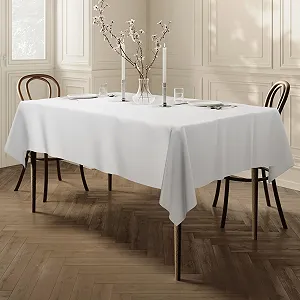 Скатертина прямокутна тканинна Extra Large 150x250 см 59"x98" Біла - Фото 1