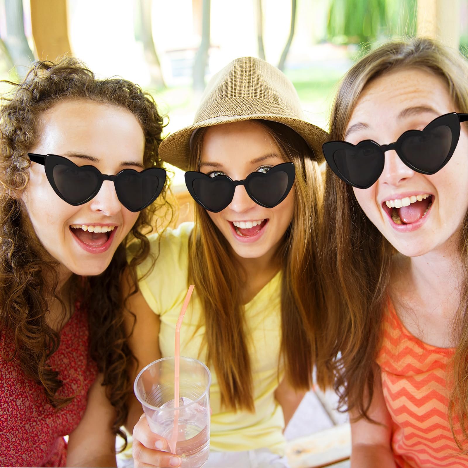 Солнцезащитные Очки Сердце FUIPVGI Черные Винтажные Форма Сердца, фото №5