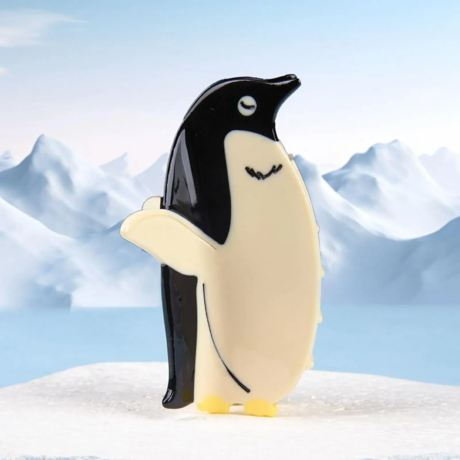 Заколки для волос в виде животных, в форме пингвина, аксессуар из ацетата, нескользящие стильные заколки, милая декоративная зажимная клипса для густых, тонких волос для отдыха, работы, для девушек и женщин, фото №6