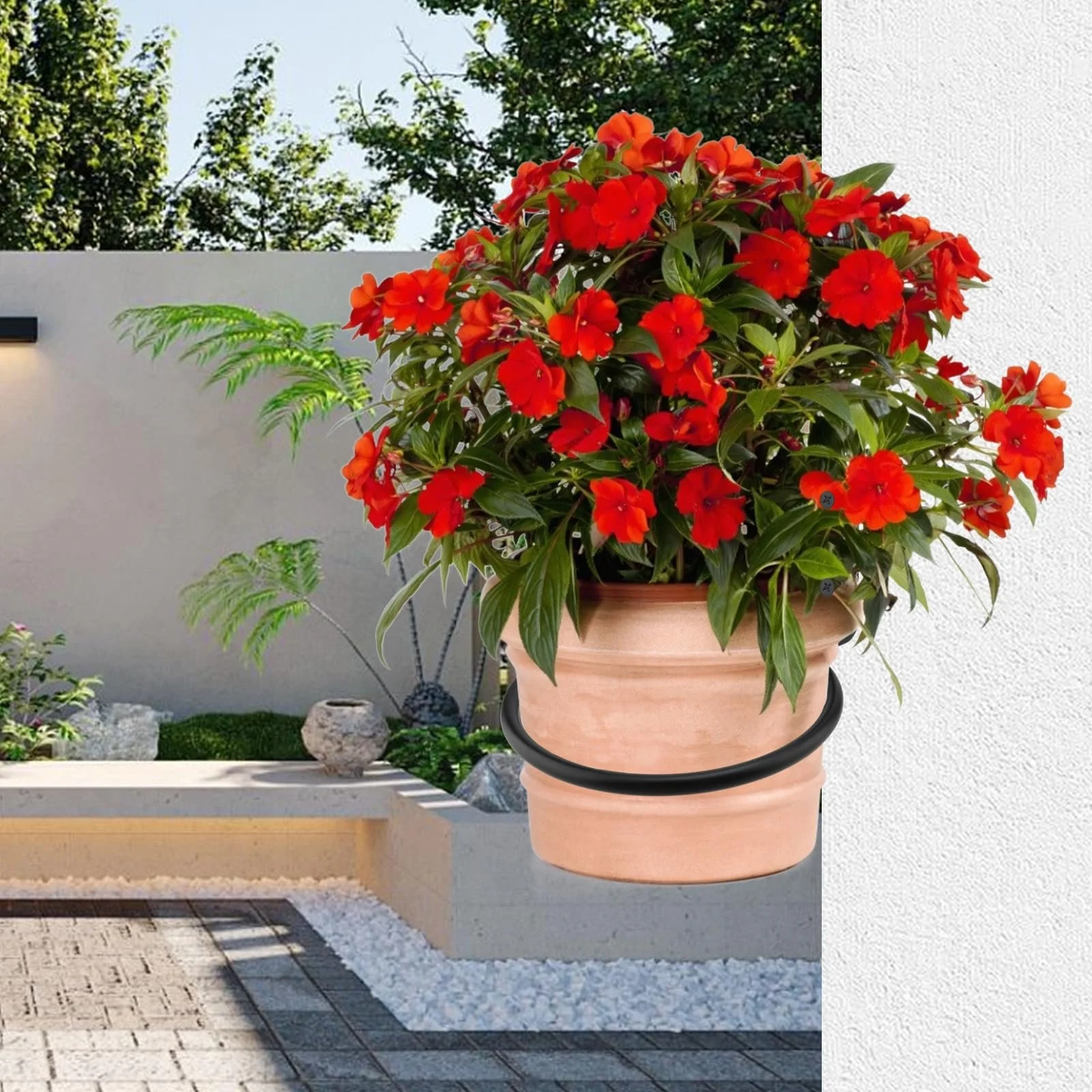 Кронштейн для квіткових горщиків настінний набір 8 штук 11 см кільце Чорний, фото №7