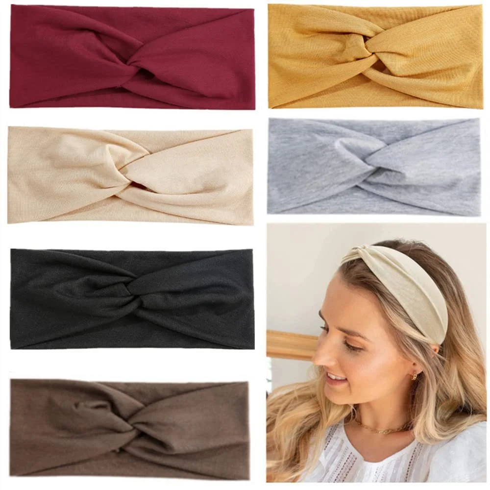 Набір з 6 еластичних пов'язок для волосся, перехресний вузол, фото №2 Набір з 6 еластичних пов'язок для волосся, перехресний вузол, фото №2