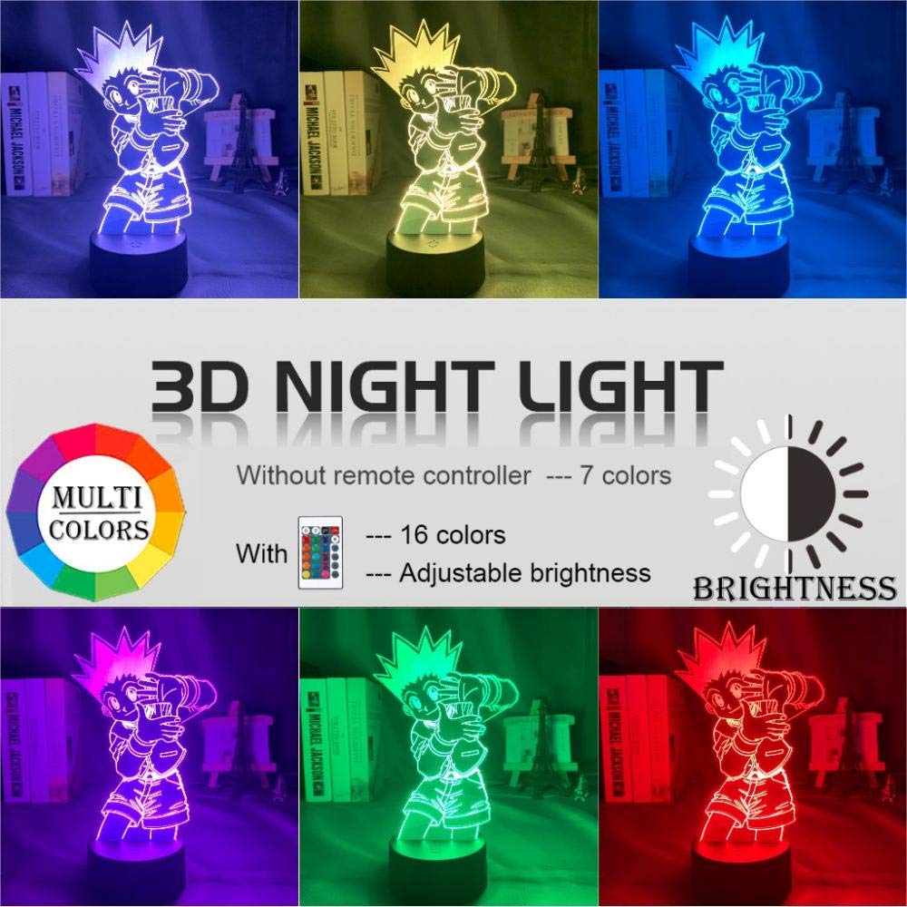 Светильник LED RGB 3D Иллюзия Аниме Hunter X Hunter 7 Цветов Без Пульта, фото №3