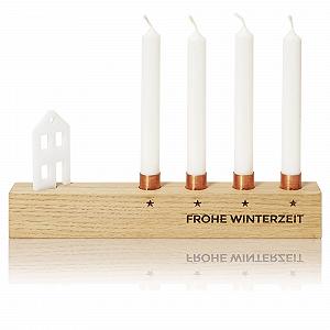 Свічник дерев'яний Advent Light для 4 дерев'яних свічок свічкова смужка альтернатива до різдвяного вінка дубовий - Фото 1