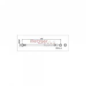 Гальмівний шланг METZGER 4111743 GREENPARTS для MITSUBISHI, задня вісь зліва - Фото 1