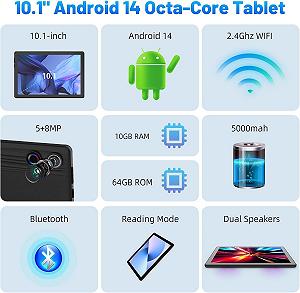 Планшет 10.1" Yicty C10 3+7/64 ГБ 8 ядер Android 14 Черный synthetic.ua - Фото 1