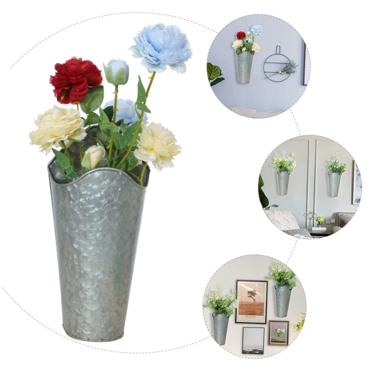 Настінні кашпо-вази HEMOTON Залізні Набір із 2 шт., фото №5