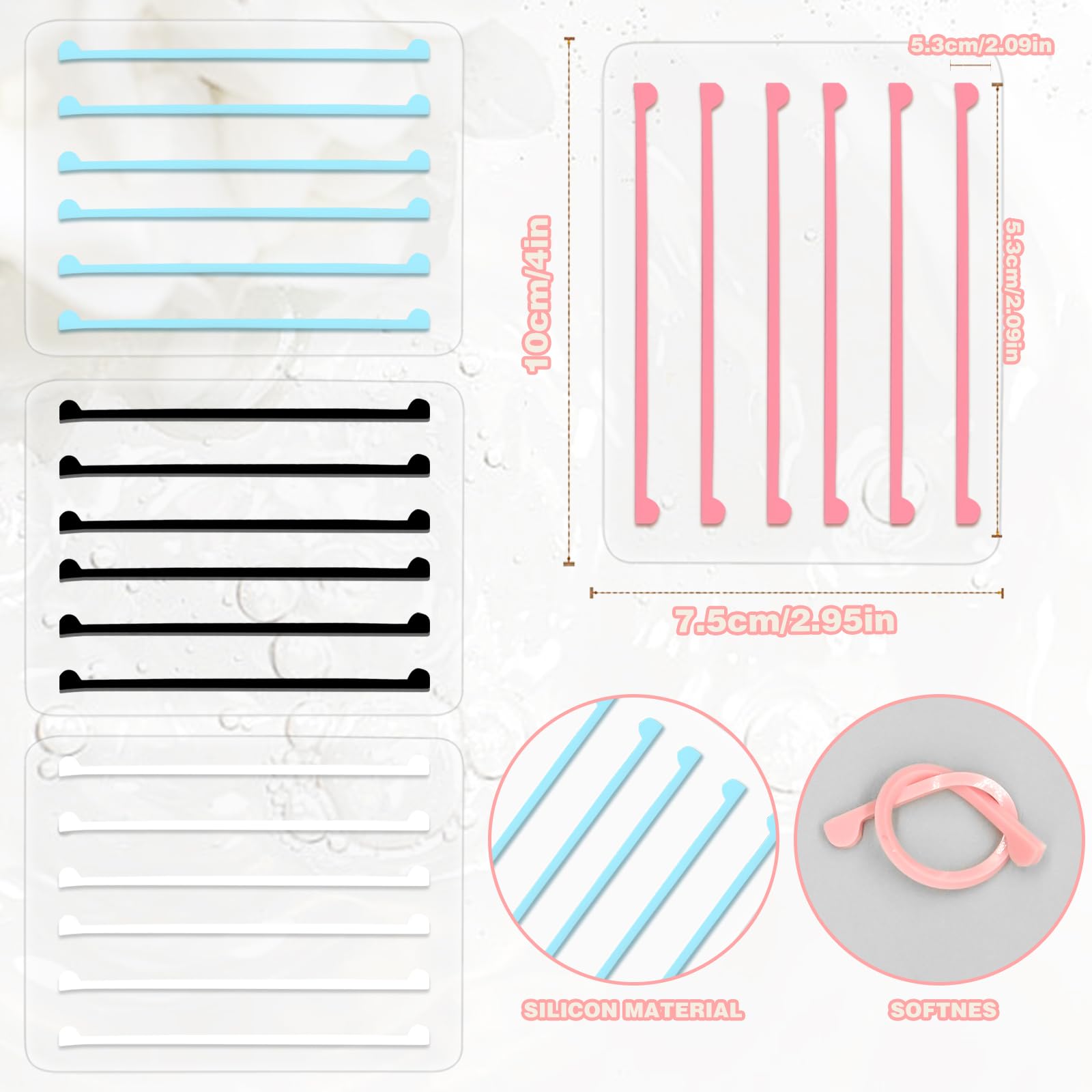 Набір звивальних накладок для вій Silicone Lift Stick Tape 24 шт (4 кольори), фото №7