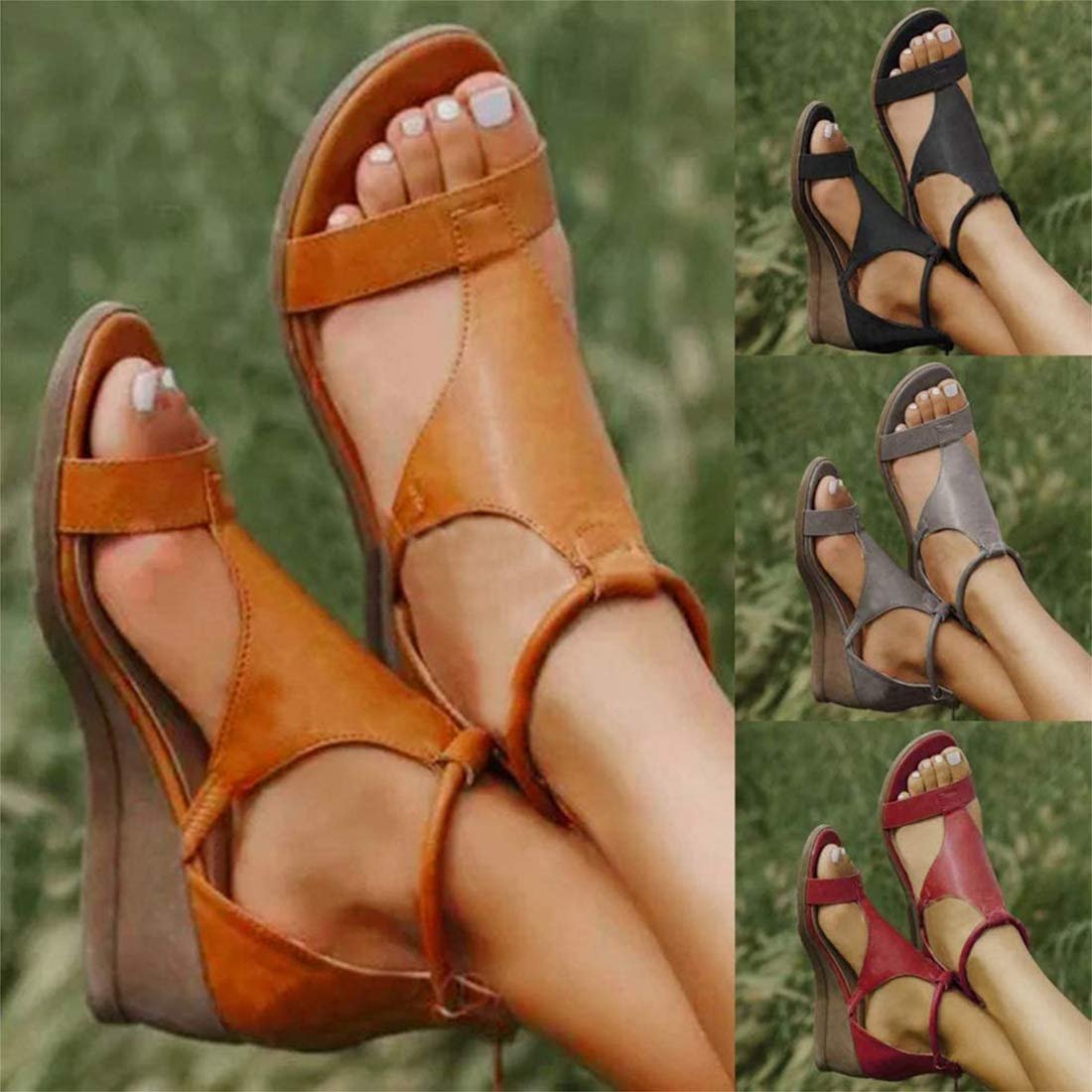 Женские сандалии на платформе с молнией, фото №5