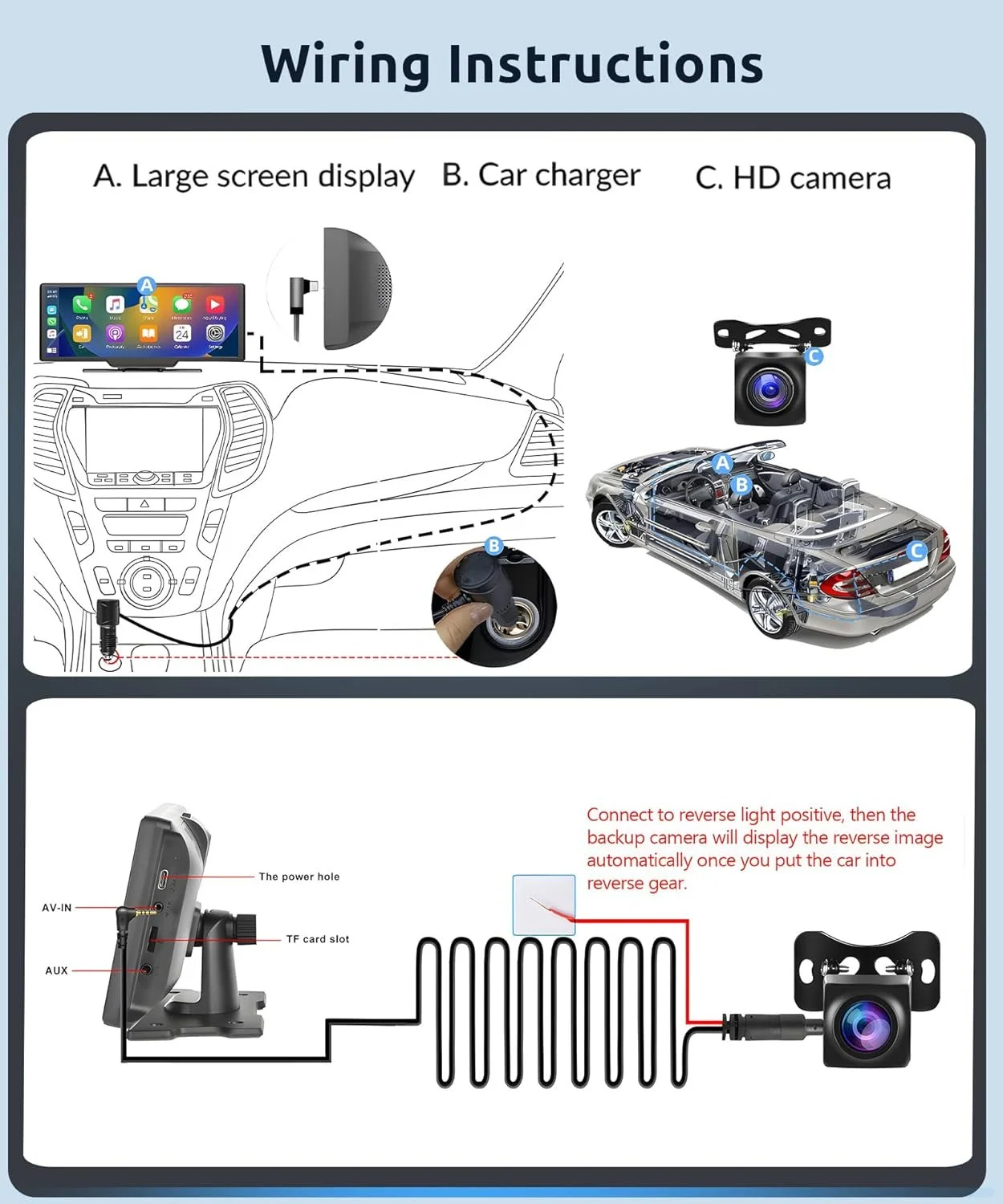 Автомагнітола Podofo A3073 / 9.3" / Сенсорна / Apple CarPlay / Android Auto / Bluetooth / GPS / USB / AUX / TF slot, фото №6
