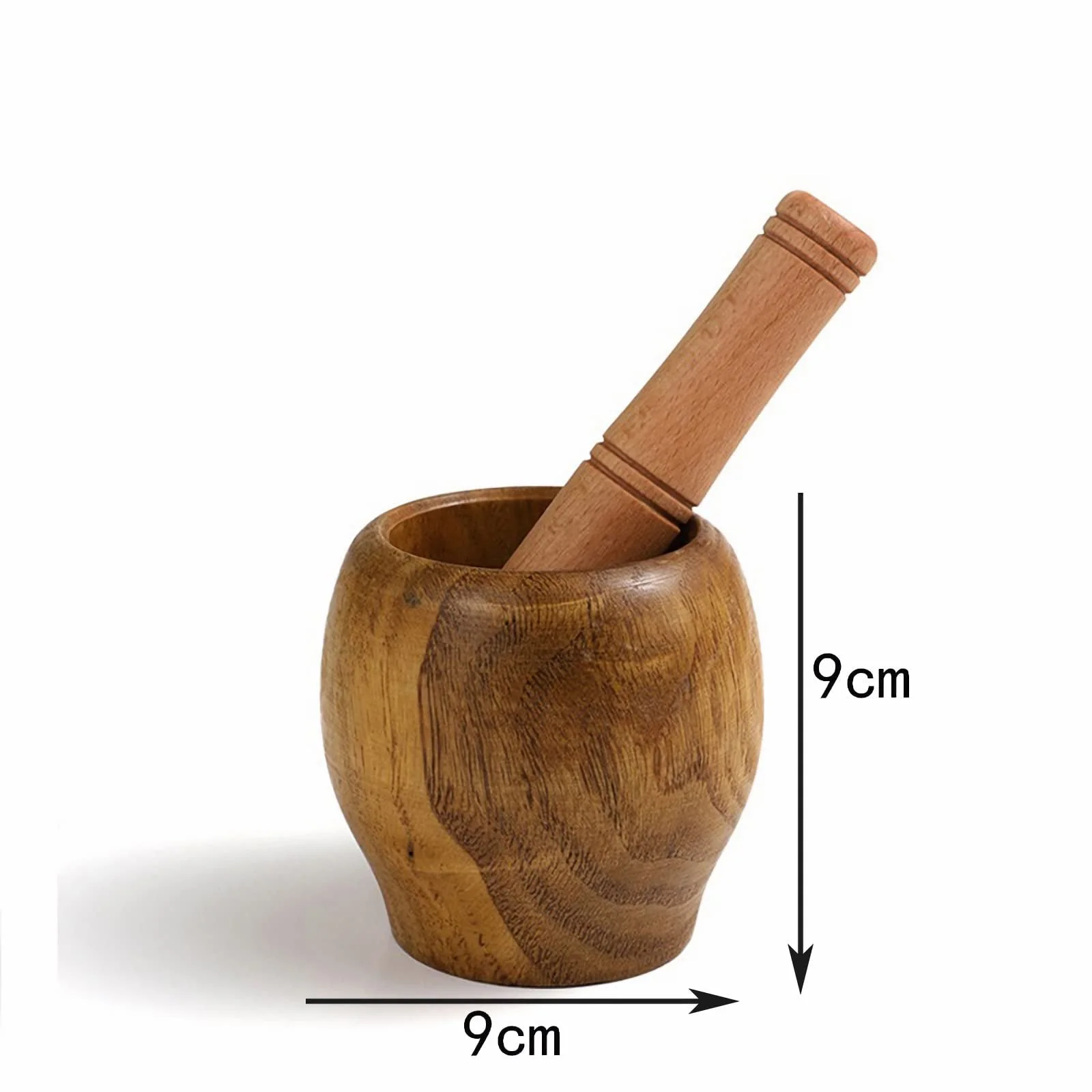 Ступка с пестиком Деревянная для измельчения чеснока и специй, фото №3