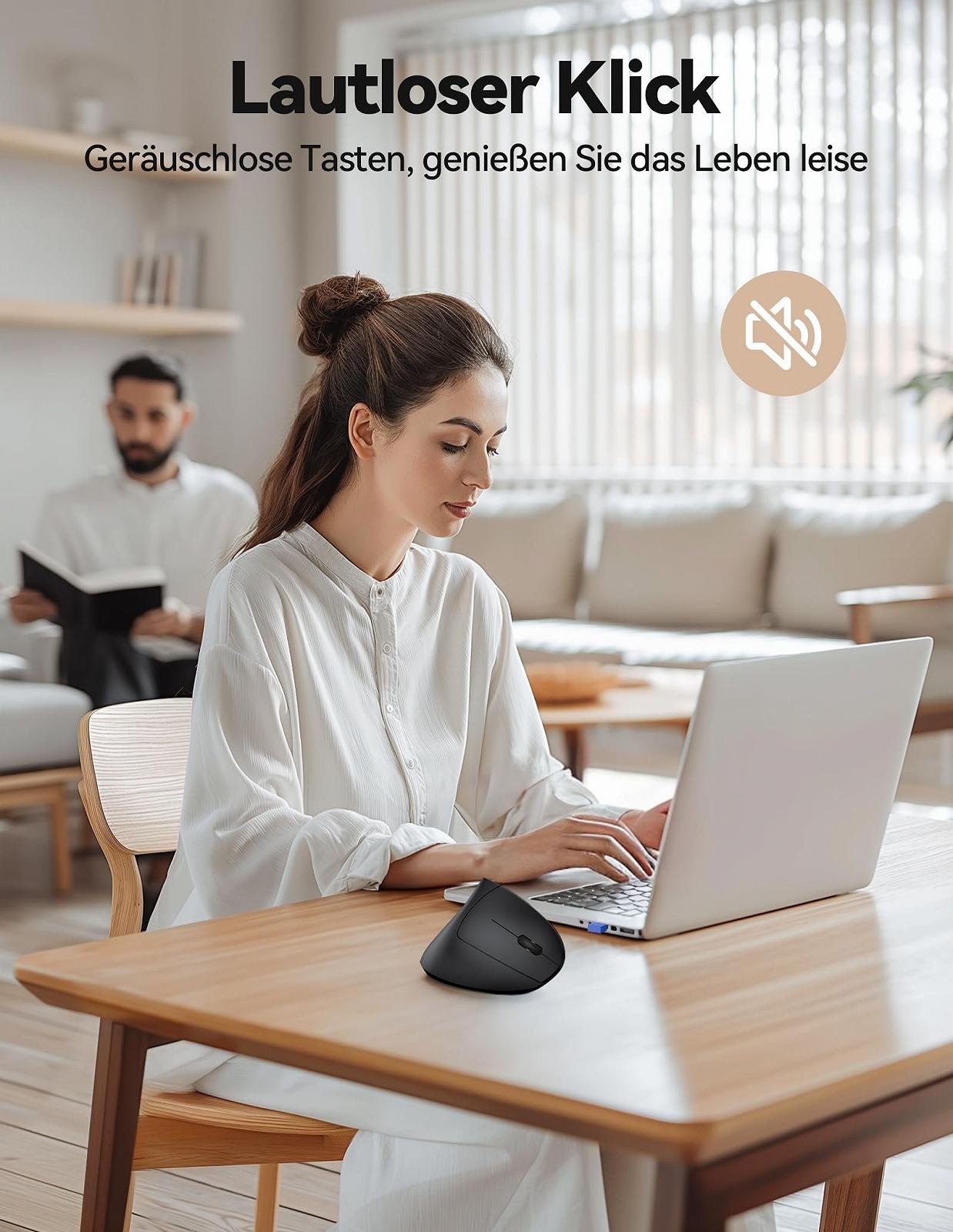 Мышь TechRise Беспроводная Эргономичная Вертикальная 4800 DPI Оптическая Тихая, фото №7