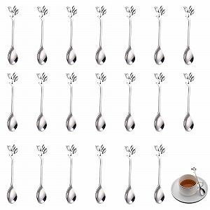 Ложка Кавова Лист з нержавіючої сталі Срібло Маленька - Фото 1