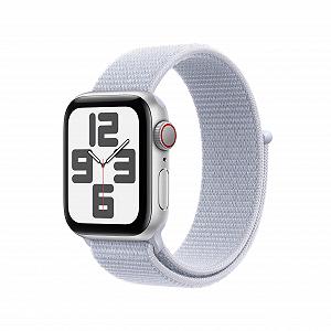 Смарт-часы Apple Watch SE (2nd Generation) GPS + Cellular 40mm, алюминиевый корпус серебристого цвета, спортивный ремешок Blue Cloud (One Size) - Фото 1