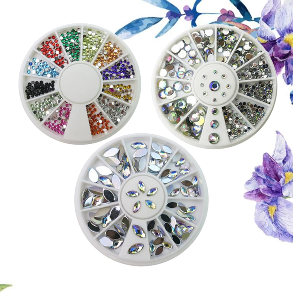 Кристаллы для ногтей FRCOLOR Маникюр Алмаз Украшение Стекло Стразы для ногтей Аксессуары для ногтей Алмазный камень Стразы Круглый блестящий кристалл для ногтей, фото №9