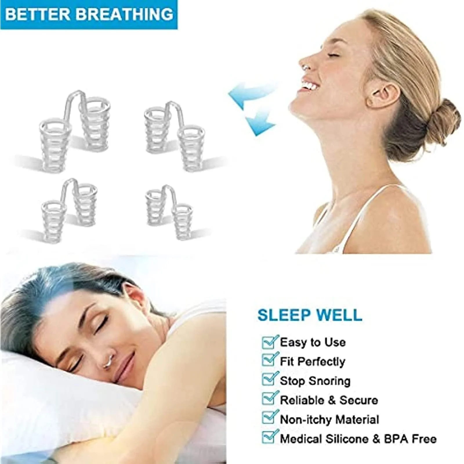 Розпірка для носа проти хропіння 8 шт., роздільники для носа, фото №3