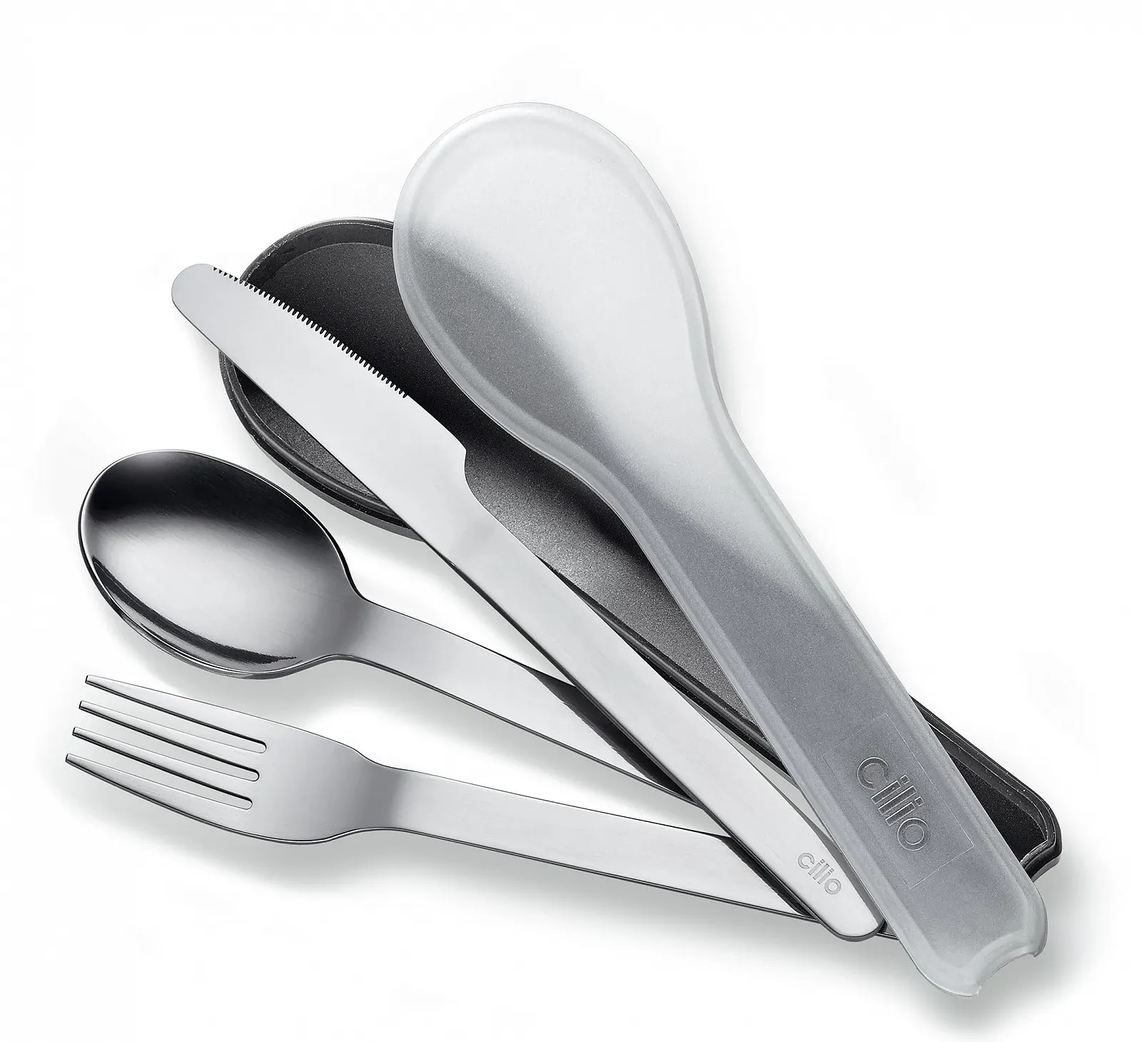 Набор столовых приборов Cilio Gita, 3 предмета, нержавеющая сталь, дорожные, пластиковая коробка, фото №2