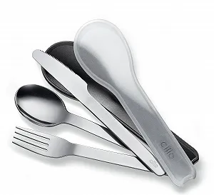 Набор столовых приборов Cilio Gita, 3 предмета, нержавеющая сталь, дорожные, пластиковая коробка synthetic.ua - Фото 1