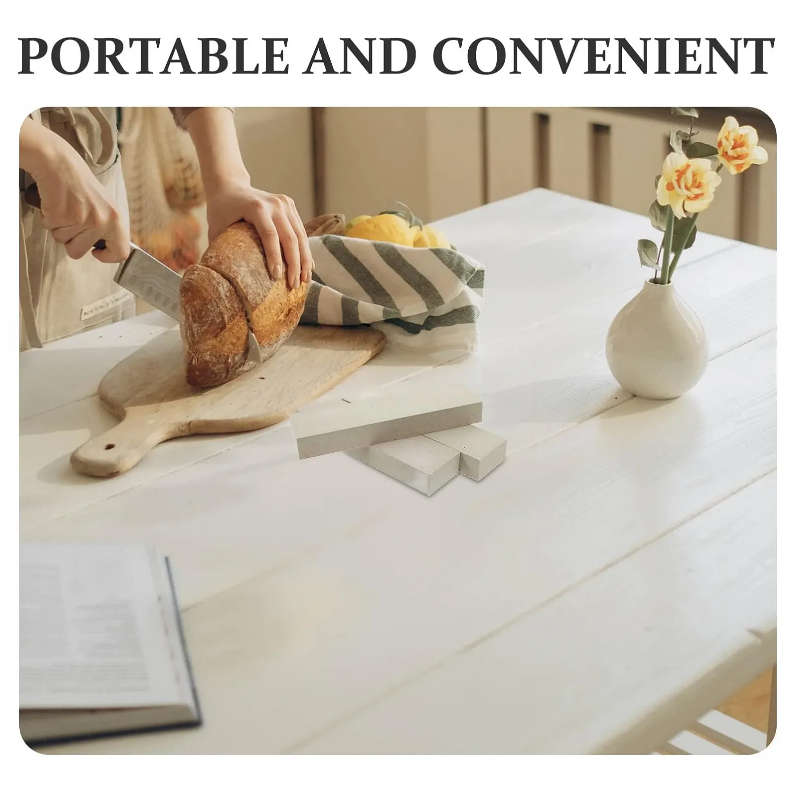 Набір точилок для ножів Healifty 3 шт. двосторонній точильний камінь грубозернистий портативний, фото №8