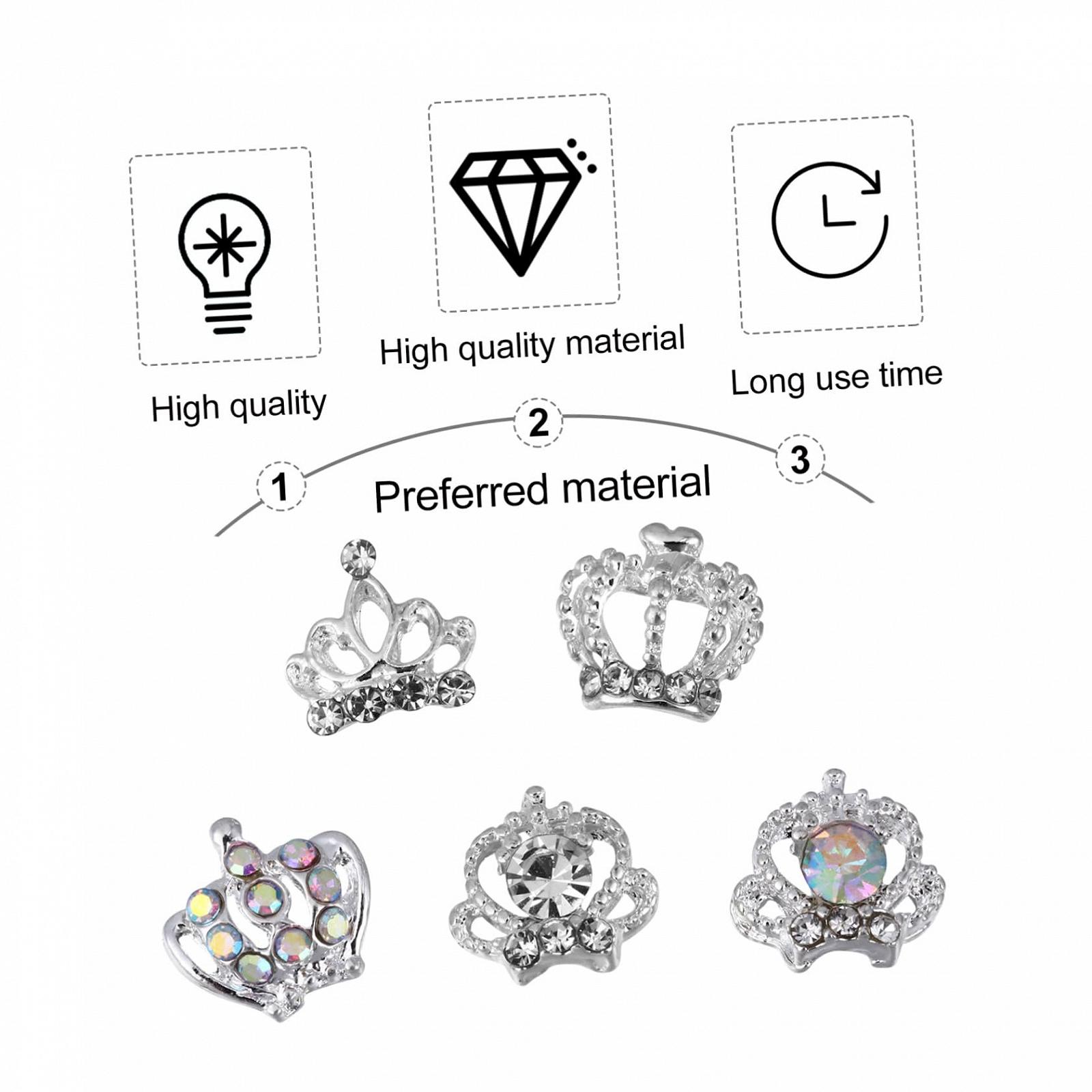 Украшение для ногтей Healvian, корона, 50 шт., фото №7