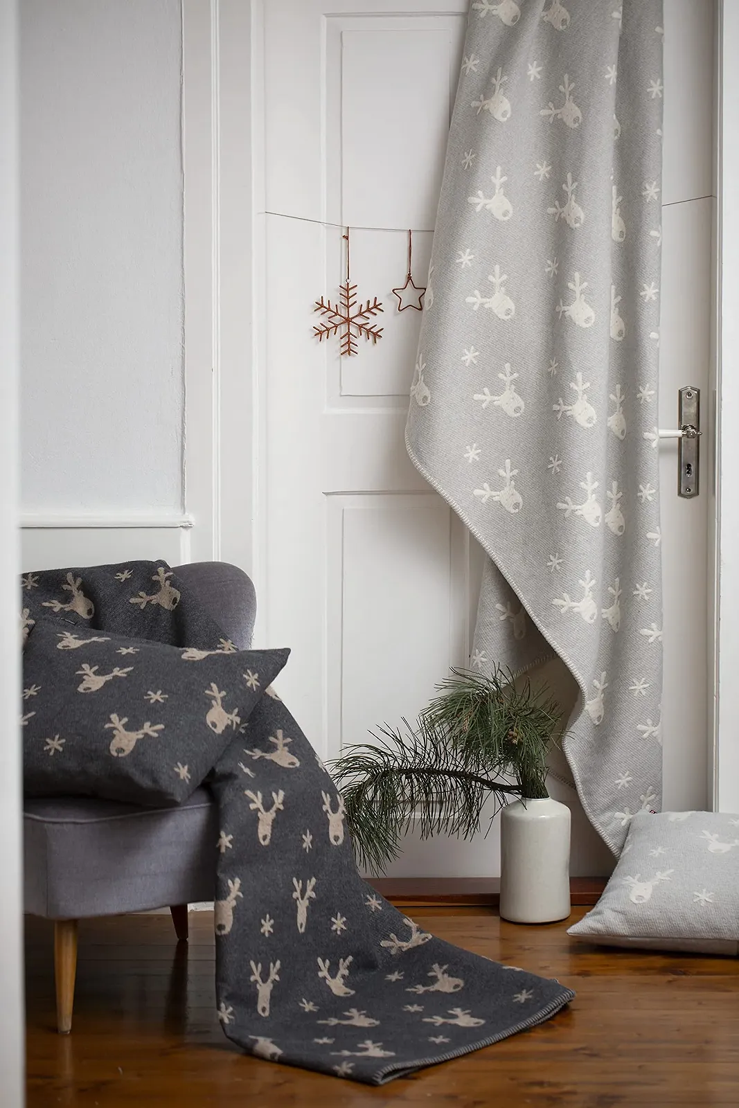 Декоративна Покривало David Fussenegger Reindeer 130 x 200 см Антрацит, фото №3