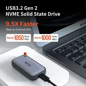 Внешний SSD накопитель SSK 2ТБ NVMe USB 3.2 Gen 2 1050МБ/с synthetic.ua - Фото 1