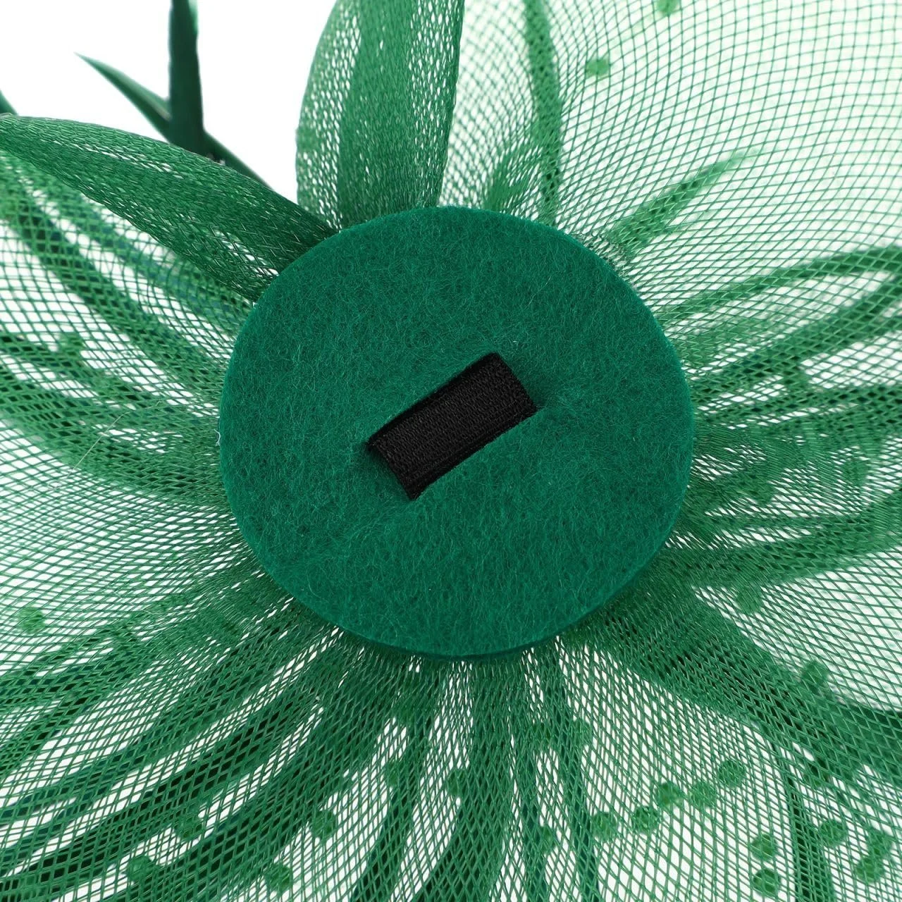 Обруч-капелюшок для вечірки ABOOFAN з сіткою та пір'ям, зелений, фото №6
