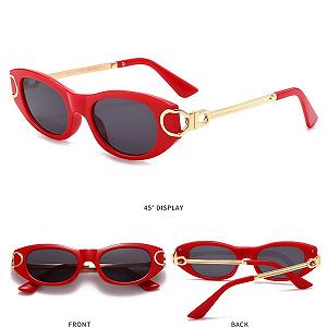 Сонцезахисні окуляри овальні Qinqilanqi-S Retro Жіночі Модні Вінтажні Котяче око 90-х Овальні synthetic.ua - Фото 1