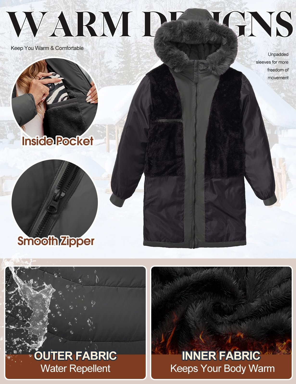 Зимова Куртка Vancavoo Жіноча, фото №5 Зимова Куртка Vancavoo Жіноча, фото №5