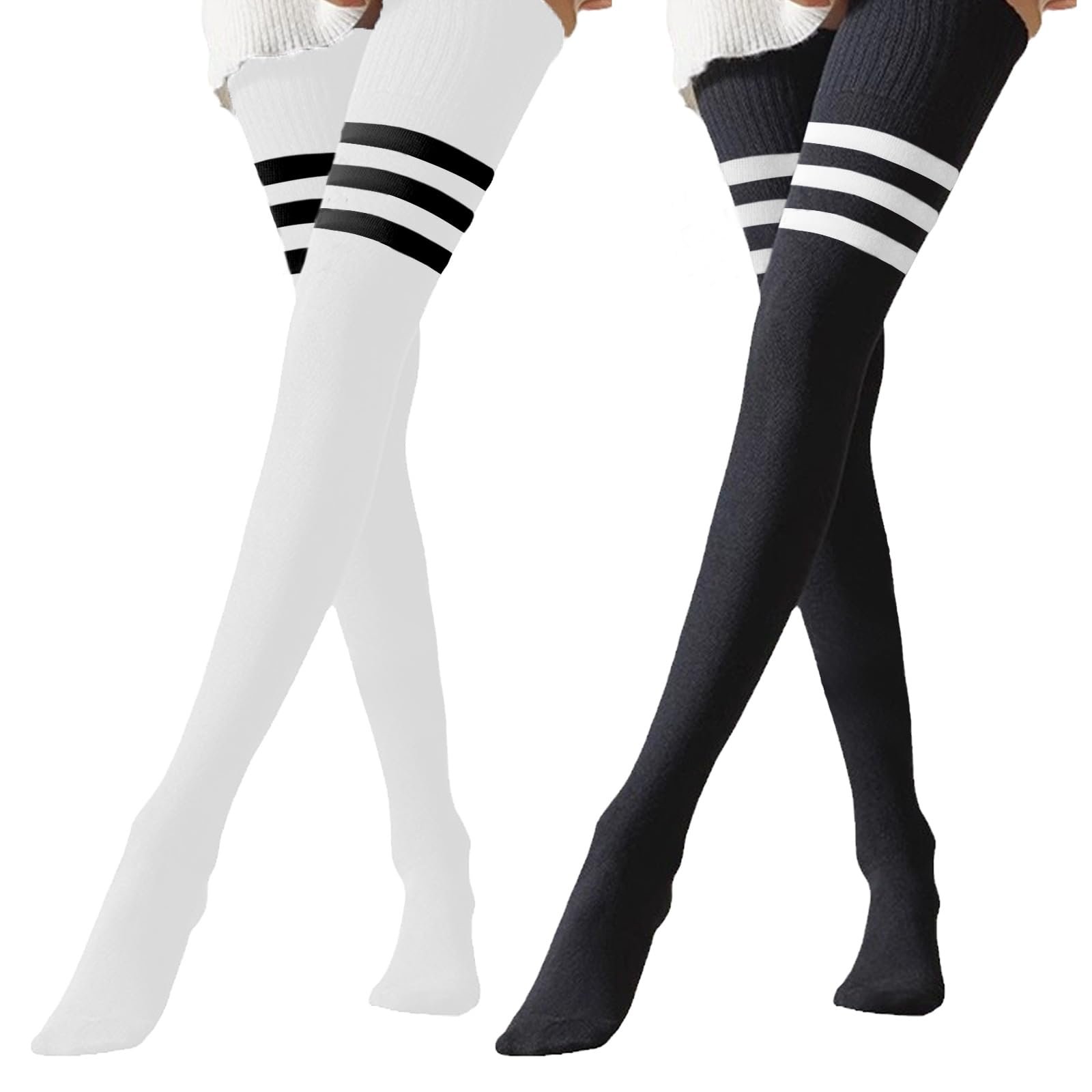 Комплект гольфов выше колена в полоску, 3 пары, фото №1