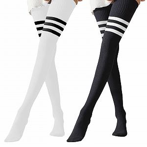 Комплект гольфов выше колена в полоску, 3 пары - Фото 1