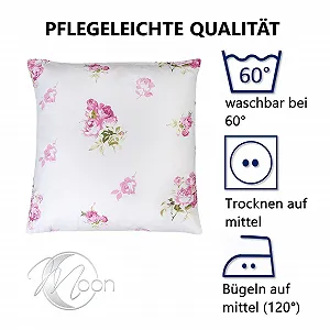 Комплект постельної білизни Moon Rosemarie 135 x 200 / 80 x 80 см 100% бавовна квітковий візерунок synthetic.ua - Фото 1