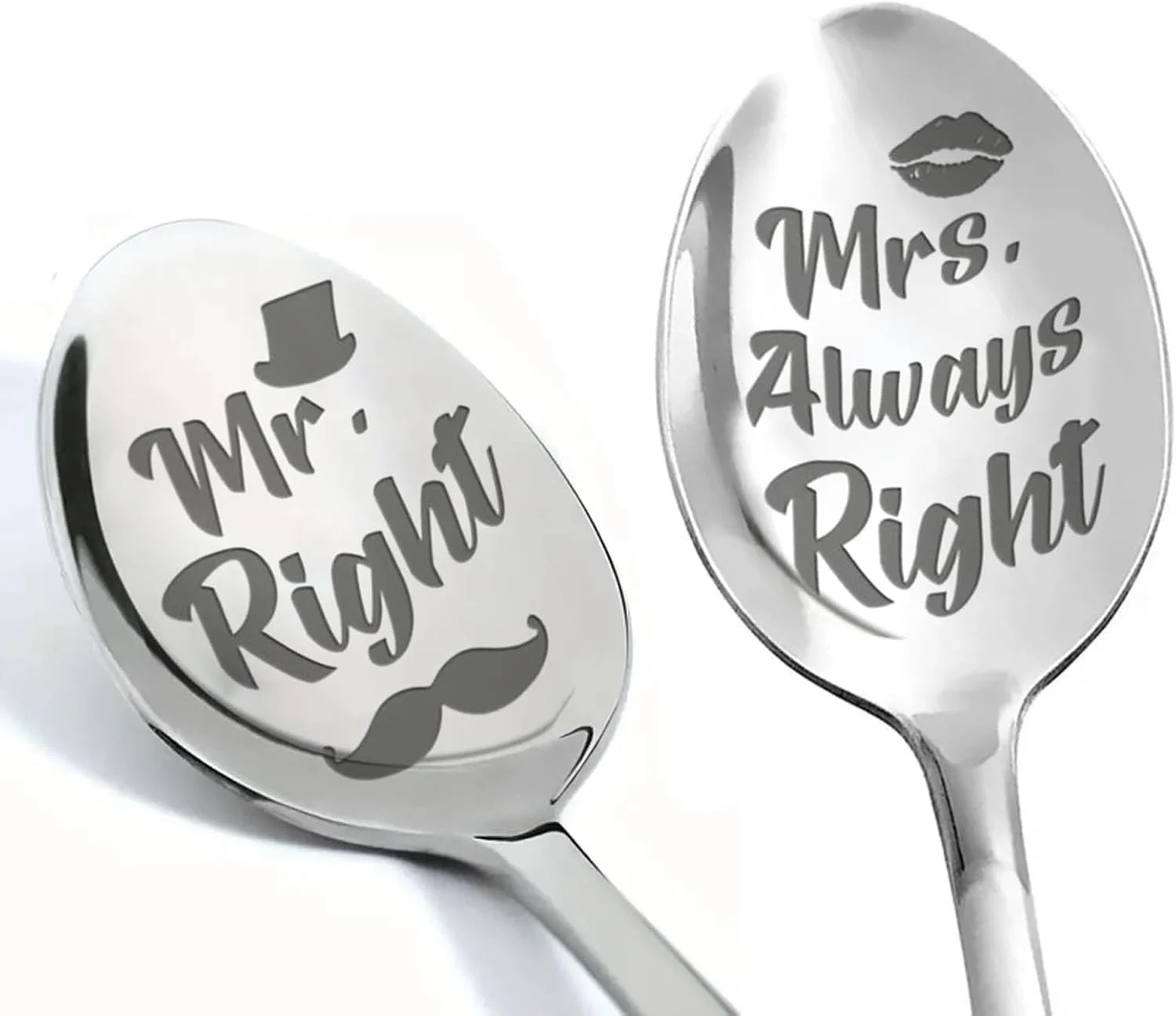 Ложка Кавова Mr. and Mrs. з нержавіючої сталі, Набір 2 шт., фото №1